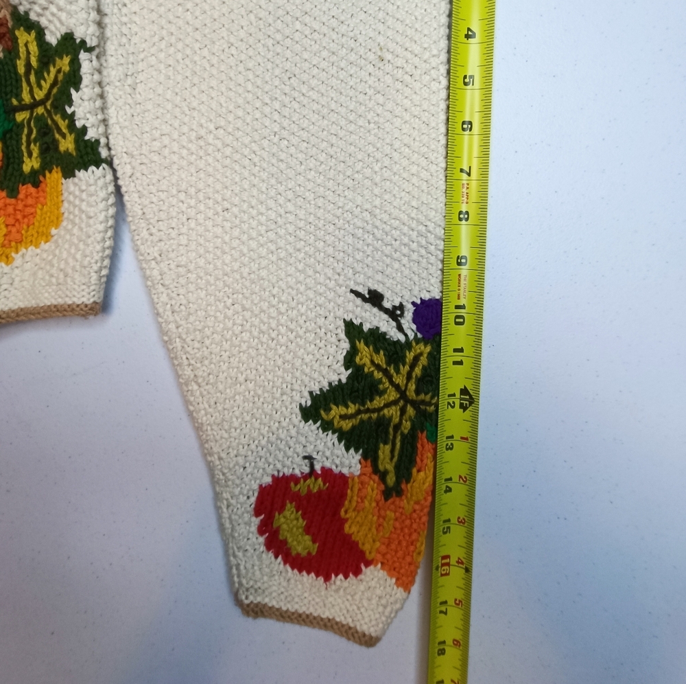 Raphels Vintage Grandma Fruits & Veggies Knit Cardigan Sweater M - Picture 14 of 16